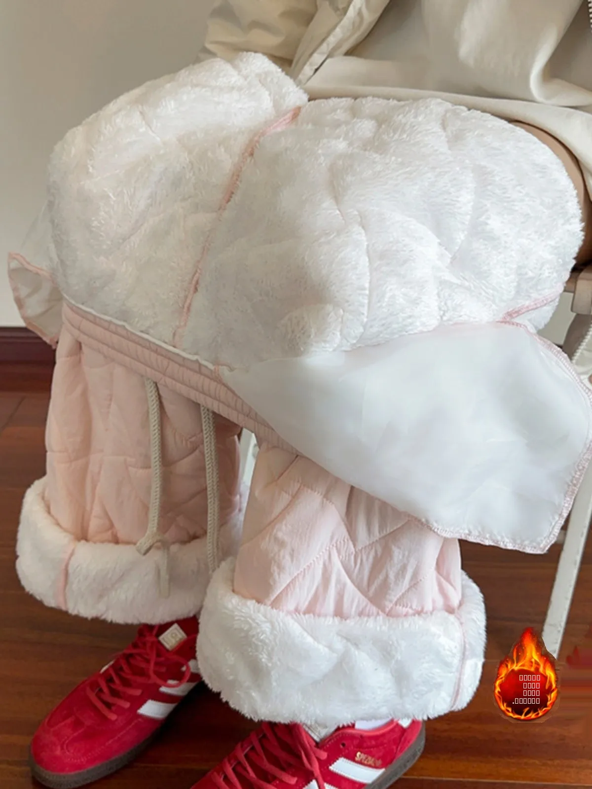 

Women's down Trousers for -40 Deee Celsius Cold Resistant Warm Cotton Pants Winter Diamond Stitched Cotton Straight Leg Swe...