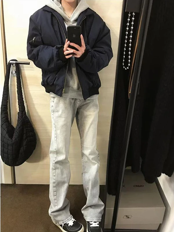 

y ey Knife Slim Fit Jeans Men's CleanFit Straight Leg Bell Bot American High Street Sle Casual Jeans