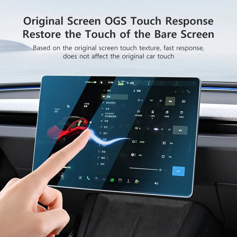 Tempered Glass Film Protector for New Tesla Model 3 Y Highland 2024 Rear Row Center Control Touch Screen Protective Film