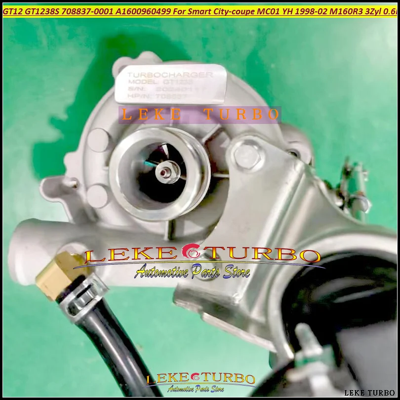 WW Turbo GT1238S 708837-0001 708837 A1600960499 A16-0096-0499 Turbocharger For Smart City-coupe MC01 YH 98-2002 M160R3 3Zyl 0.6L