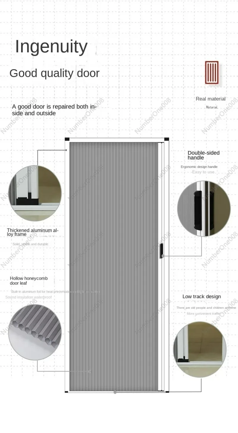 Folding Door, Kitchen Sliding Partition Curtain, Invisible and Installation Free, Simple Bathroom, Bathroom, Bathroom