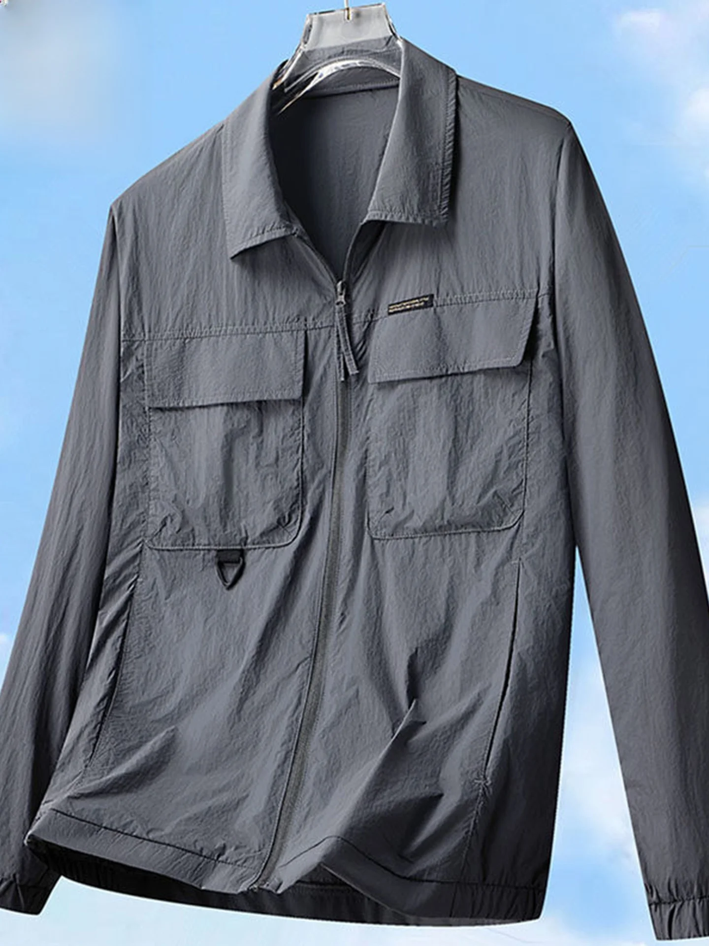 

Легкая повседневная одежда из ледяного шелка для мужчин, дышащая кожа, летнее модное солнцезащитное пальто