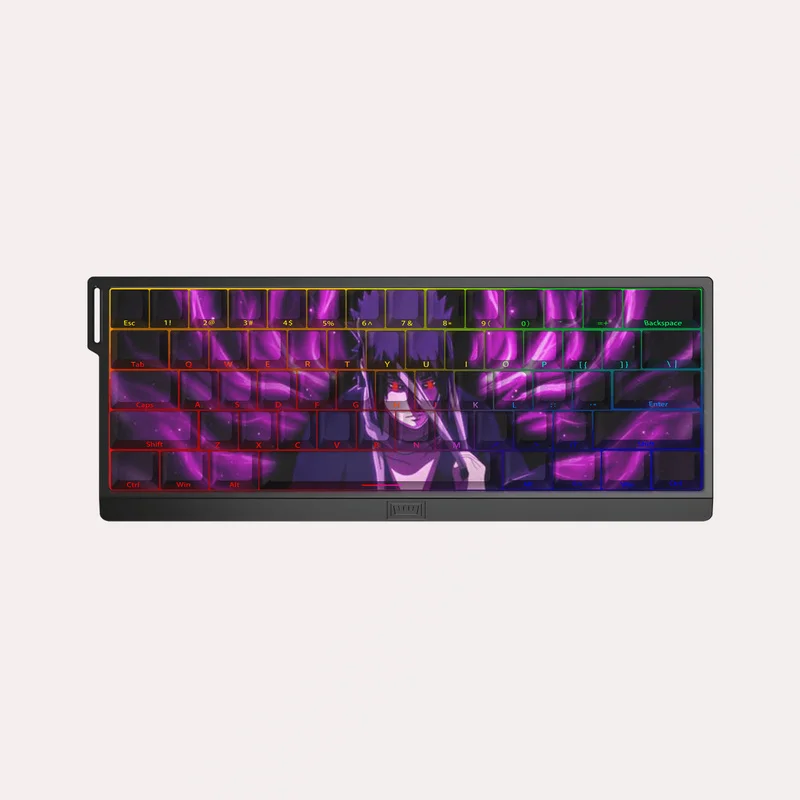Ninja Sasuke theme anime keycaps mechanical keyboard Cherry Profile PBT custom keycaps side engraved translucent 60~68 series