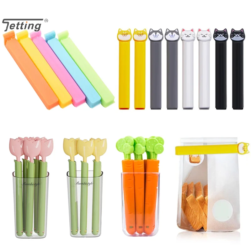 1/4/5/8/12Pcs Sealing Clips For Food Bags Cute Sealing Clip Food Storage Sealing Clips Set Reusable Bag Clamp Sealer