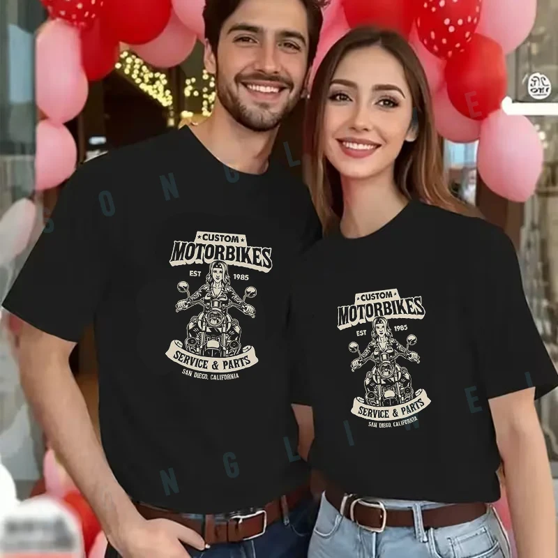 

Motorcycle Rider Artwork Men's And Women's T-shirt Summer Short Sleeved Casual TShirt O-Neck Breathable Unisex Tops