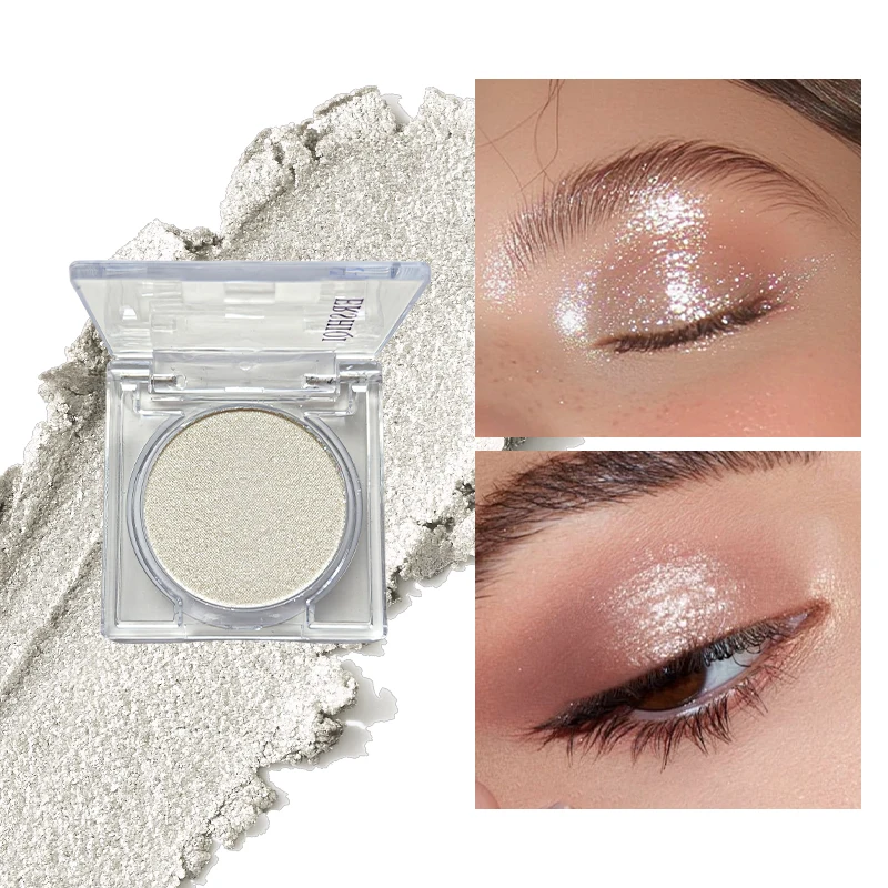 Sombra com glitter, destaque monocromático, pó brilhante, de longa duração, maquiagem brilhante para rosto e olhos, pálpebras e maçãs de bochecha