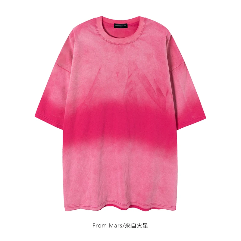 

Loose Casual Couple Streetwear ort Sve round Ne T-irt adient Design Original American Sle Faionable Summer Top