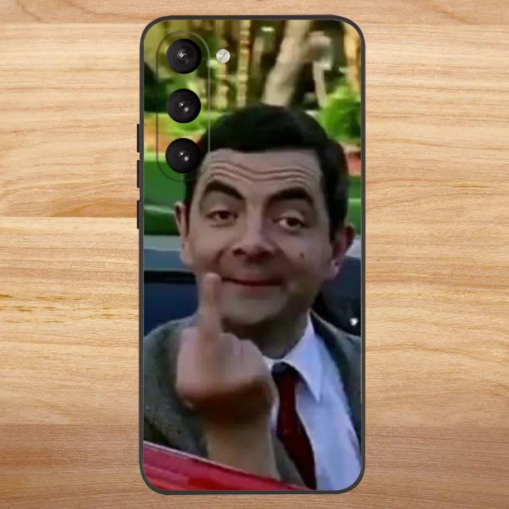 Funny Mr B-BeanS Phone Case For Samsung S23,23,22,30,21,10,9,Note20 Ultra,Lite,Ultra,5G,Plus,FE,Black Soft Case