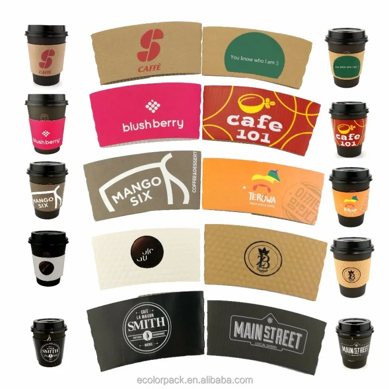 

Customized productCustom Printed disposable black 8 12 16 oz paper coffee cup sleeve