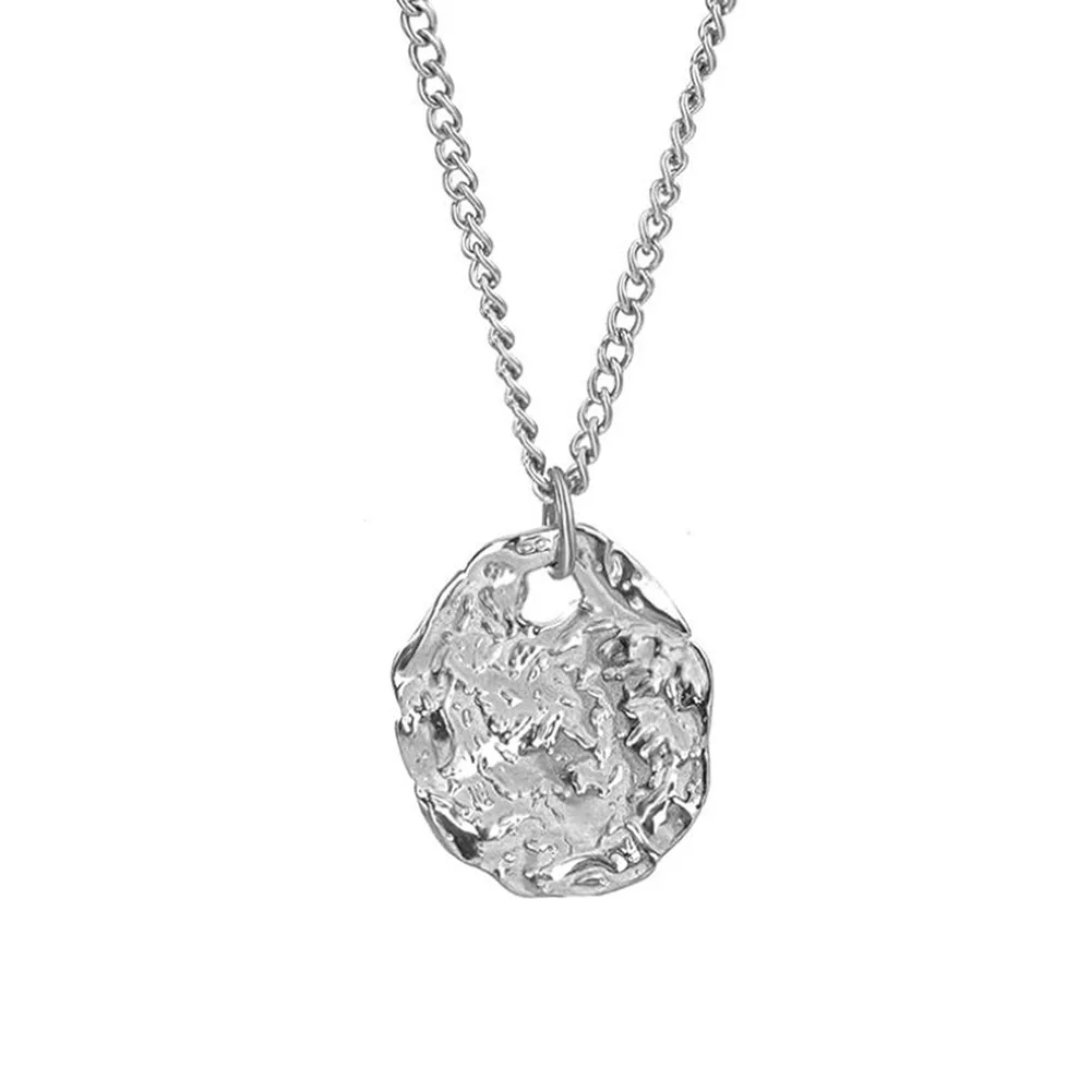 Stainless Steel Irregular Geometric Pendant Necklace Fashion Statement Jewelry Gift for Her