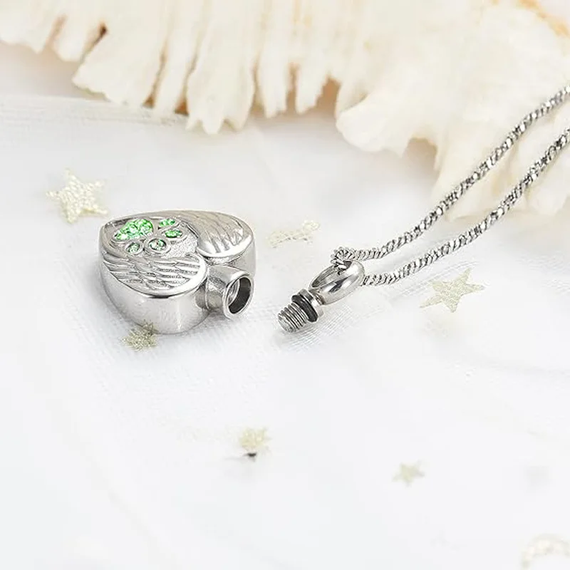 Pet Cremation Jewelry Urn Necklace for Ashes for Dog/Cat/Pets Silver Paw Print Locket Memorial Pendant Unisex Keepsake