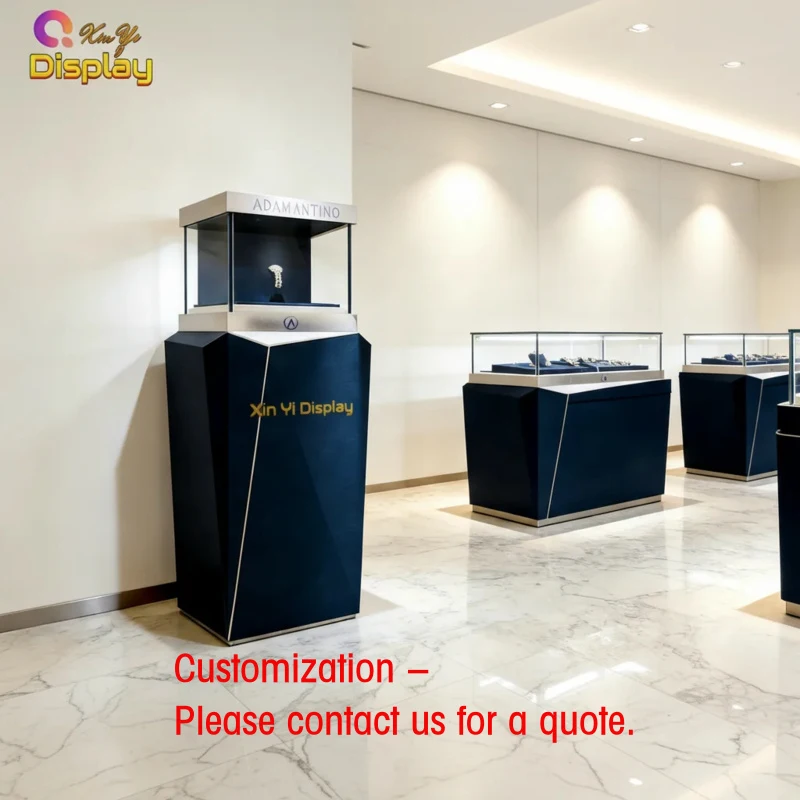 

custom.Customizable Color LED Watch Display Cabinet Tempered Glass Adjustable Shelves Recyclable Design Luxury Malls Jewelry