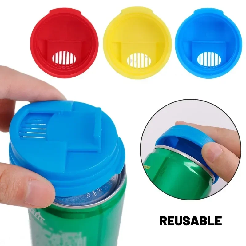 1/3Pcs Plastic Beverage Can Lids Leak-proof Drinks Protector Multi-color Air-leak Beer Sealing Cap Portable Water Bottle Covers