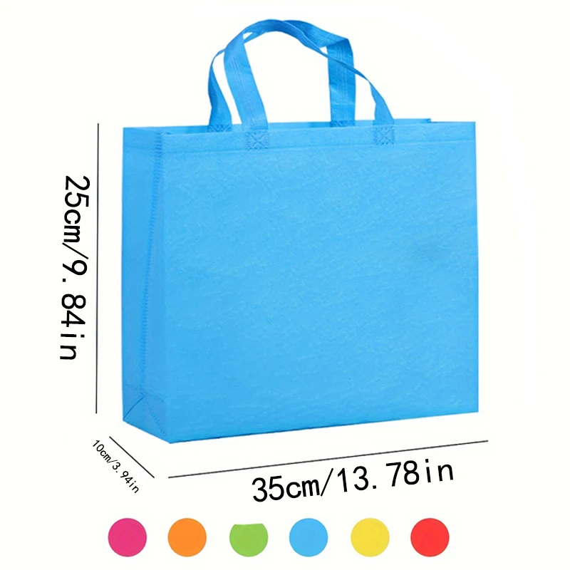 5 Non-Woven Shopping Tote Bags, Large Capacity Reusable Gift Packaging Bags, Portable Foldable Travel Storage Bags, Storage Tote Bags, Suitable for DIY Heat Transfer, Embroidery, Birthday, Holiday Party Favors, and Han
