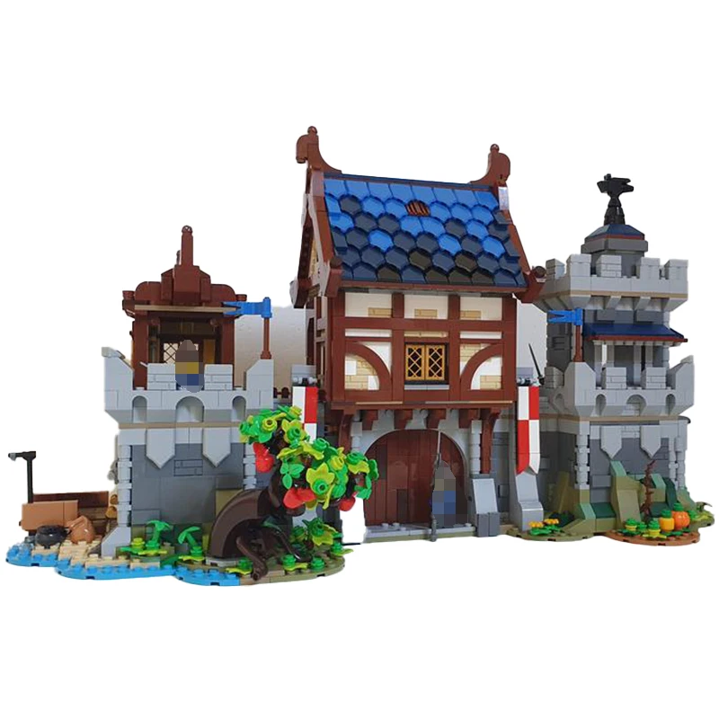 Street View Series MOC-114472 Medieval Castle Gate Building Block DIY Model Collection Experts High Difficulty Brick Toy Gifts