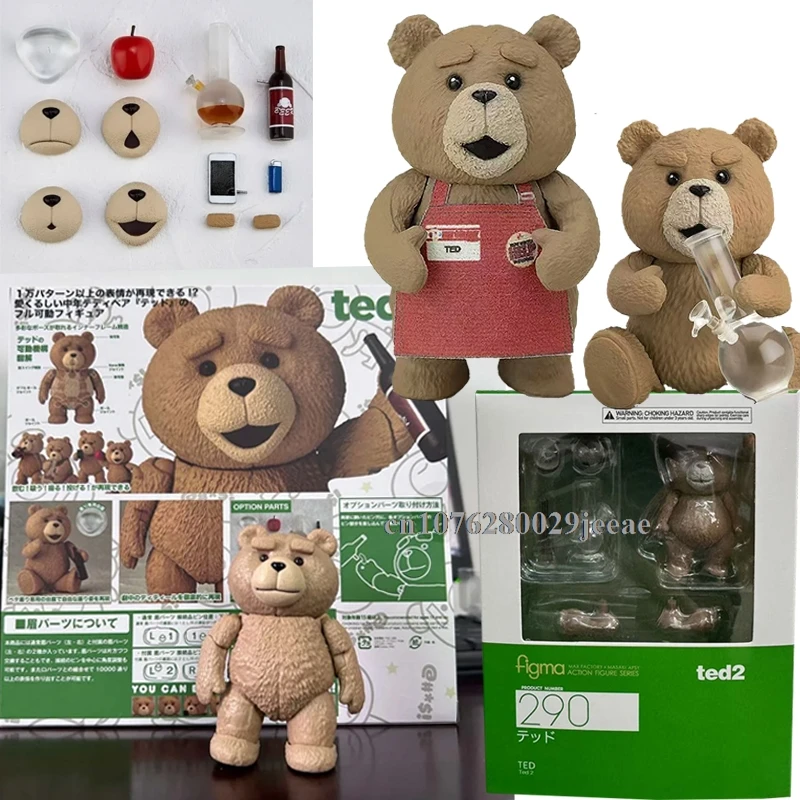 Boxed Teddy Bear Figure Figma 290 Movie TED 2 Ted Action Figure Model Toys Joint Movable Doll Creative Christmas Halloween Gifts