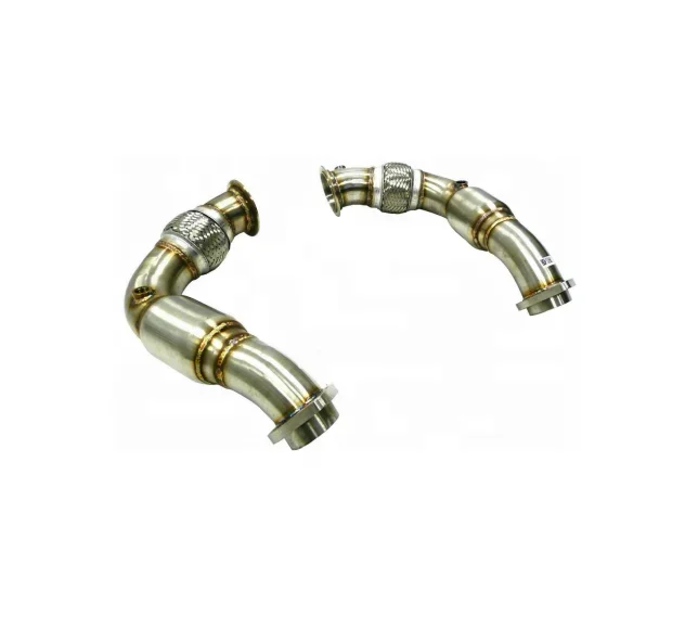 STAINLESS EXHAUST DOWNPIPE FLEX DOWN PIPE FOR 08-14 B MW X6/X5/5-/7-SERIES N63B44 4.4 V8