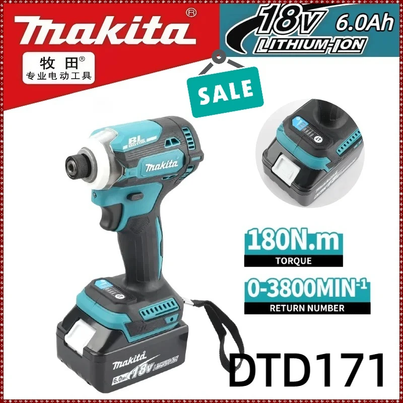

Makita DTD171 Cordless Impact Driver Brushless Electric Screwdriver Rechargable Drill Driver Power Tool For Makita Battery