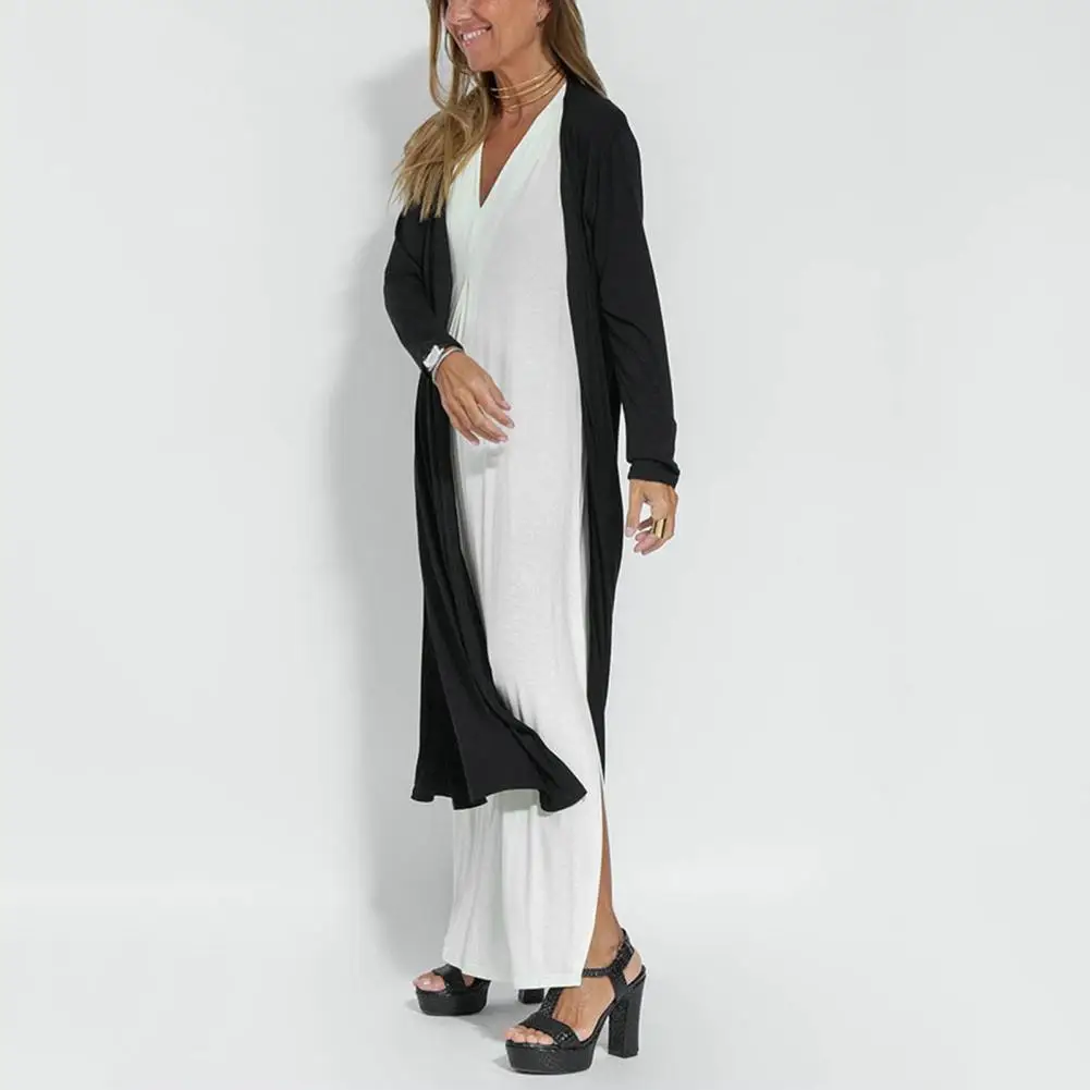 Fashionable Women's Office Dresses Elegant Loose Long Dress with Sleeveless Summer Style Paired with Autumn Cardigan Coat