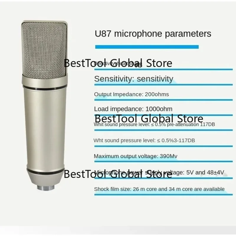 All In One Condenser Microphone Mobile Computer Live Stream Vocal Recording Karaoke Professional Singing Mic
