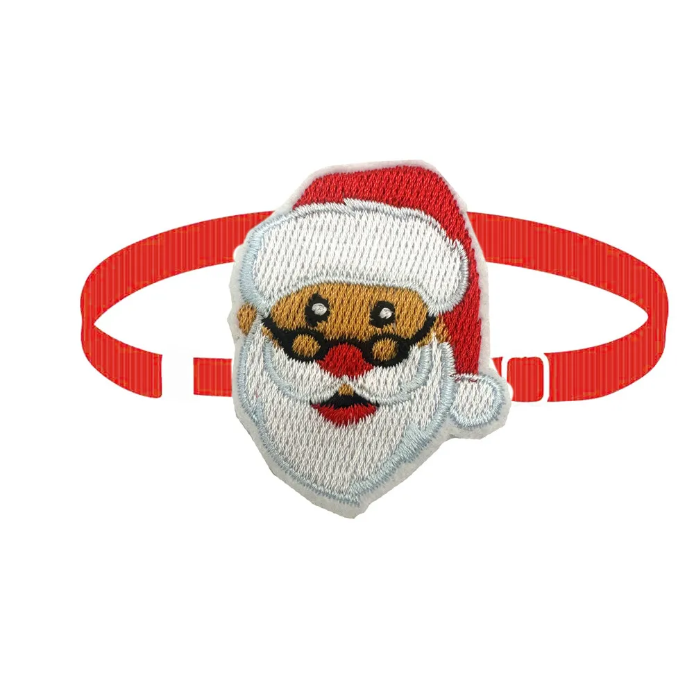 Christmas Cloth Sticker Style Dog Bow Ties Adjustable Small Dog Cat Bowtie Snowman Santa Claus Dog Accessories for Small Dogs