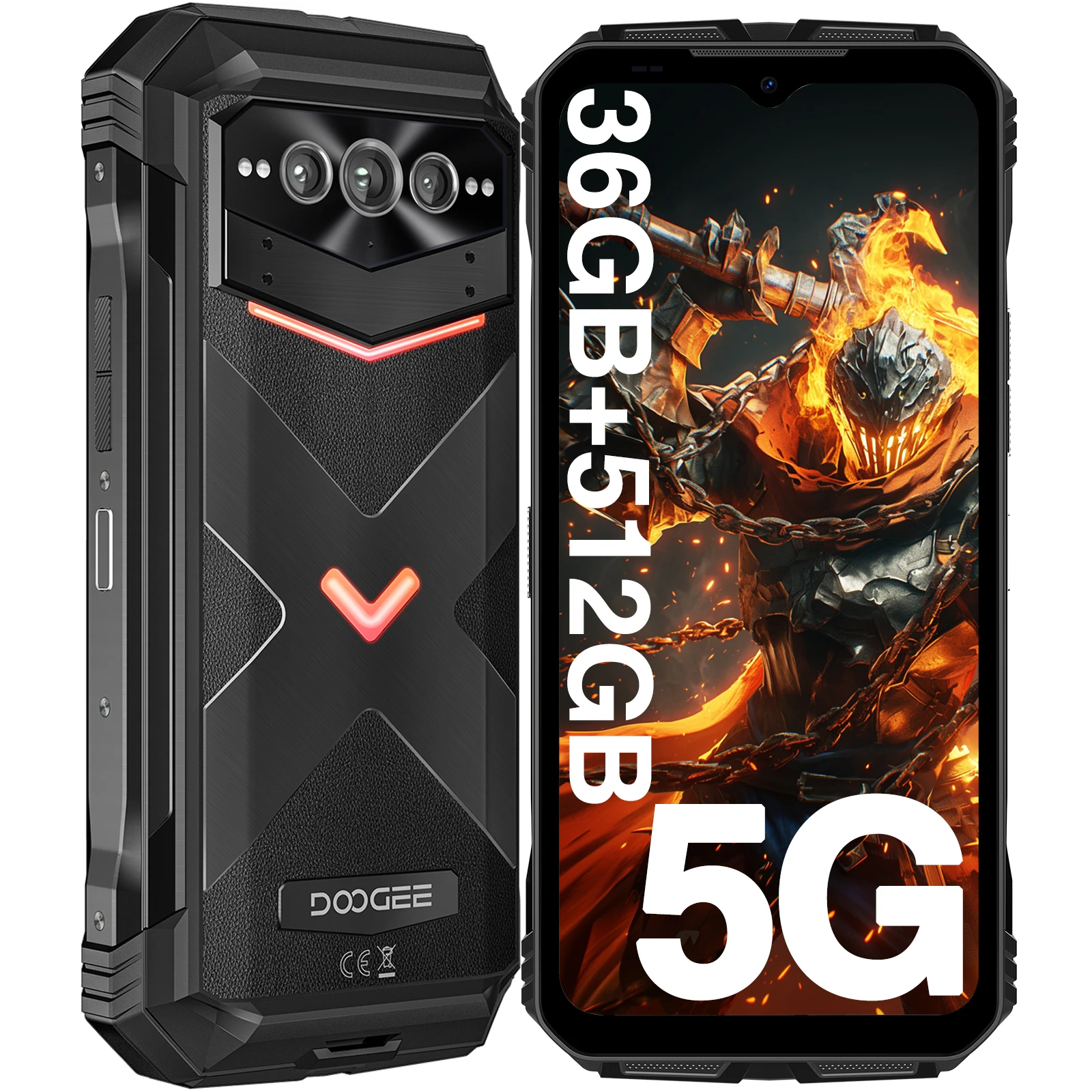 Version mondiale DOOGEE V Max Plus 5G tlphone robuste 22000mAh batterie 200MP AI camra 6.58 FHD + 120Hz 36GB(16 + 20) 512GB Android 14
