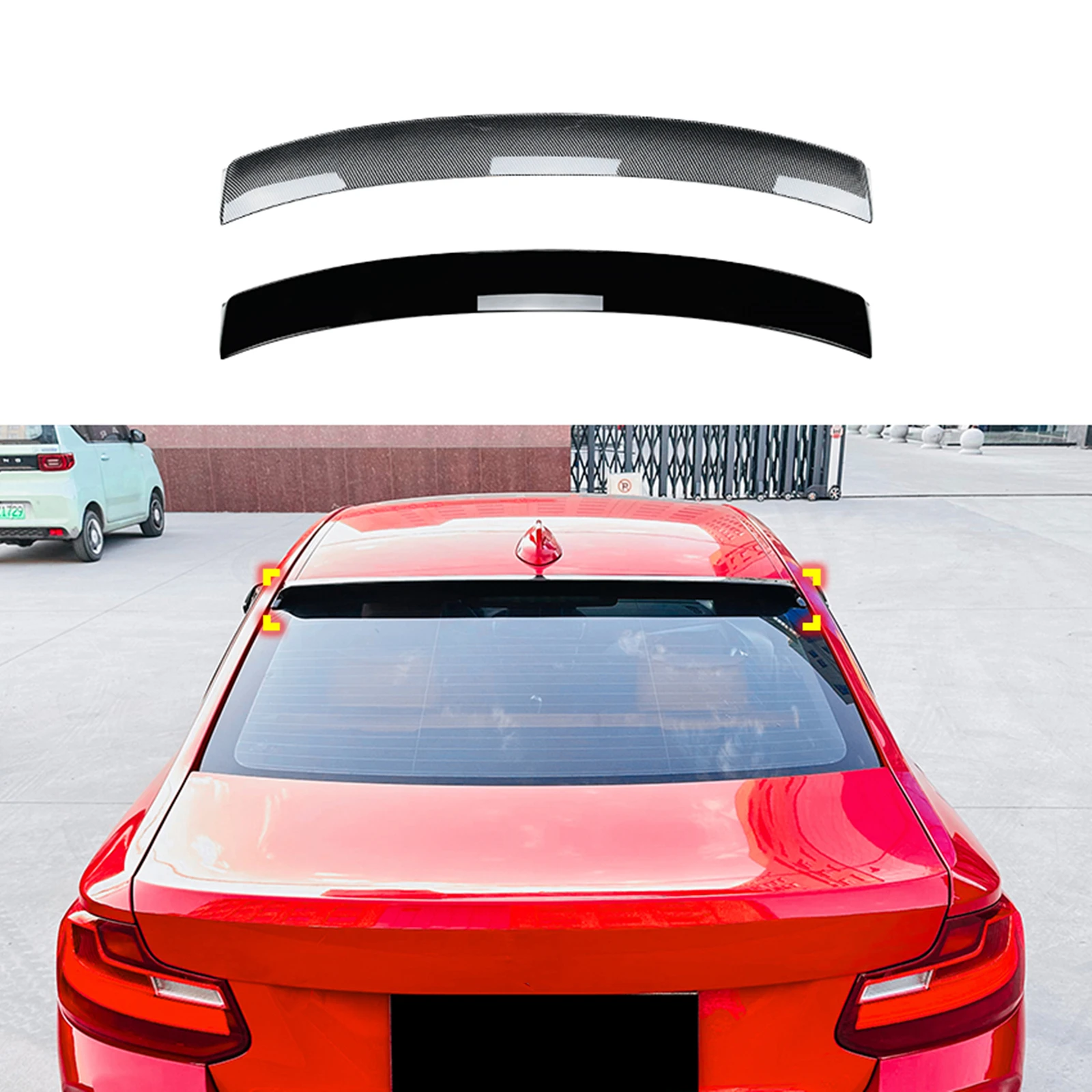 

For BMW 2 Series F22 2014 2015 2016 2017 2018 2019 Rear Roof Spoiler Wing Lip Carbon Fiber Look/Gloss Black Trunk Upper Splitter