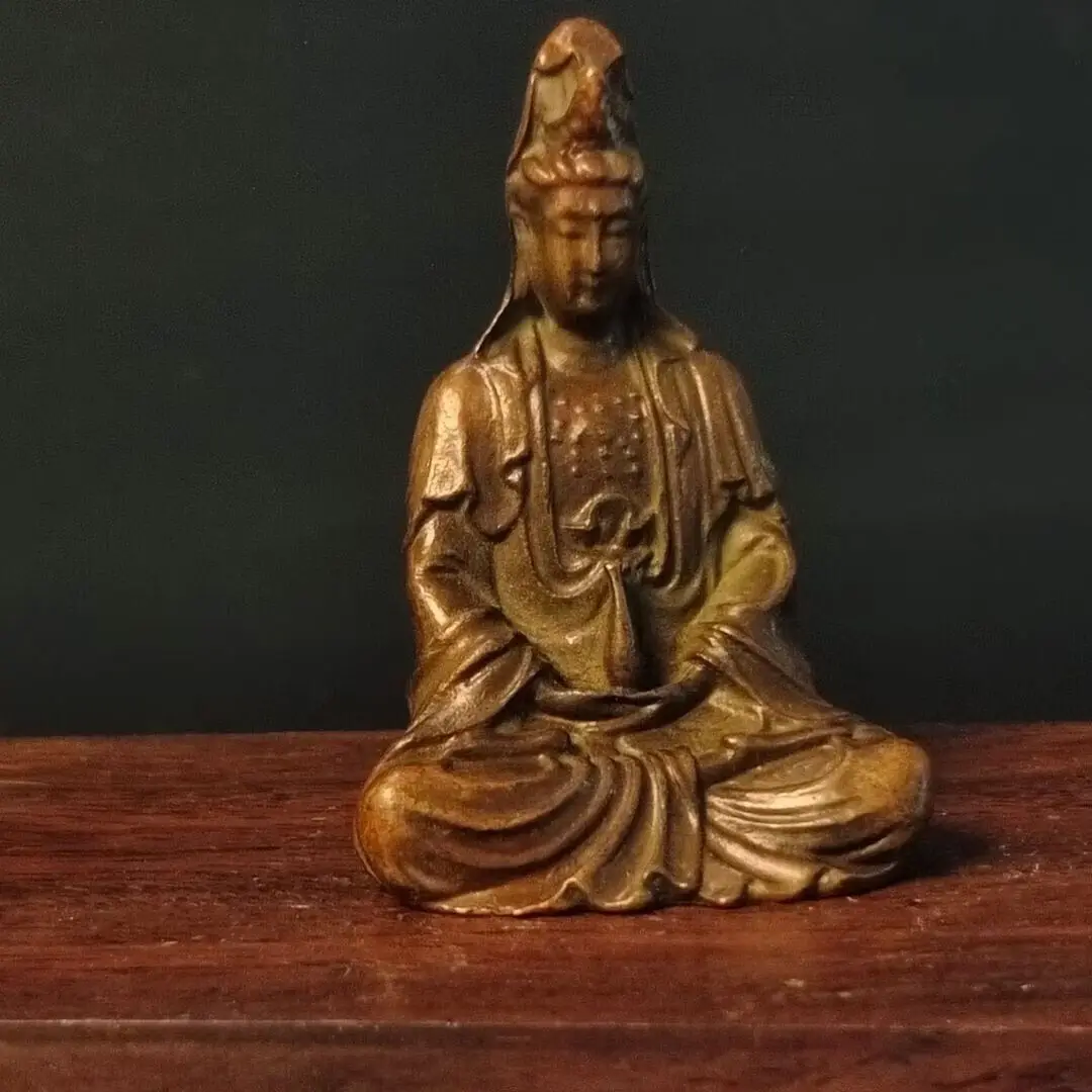 Blessing cast kwan-yin buddha statue figure collectable gift tea pet