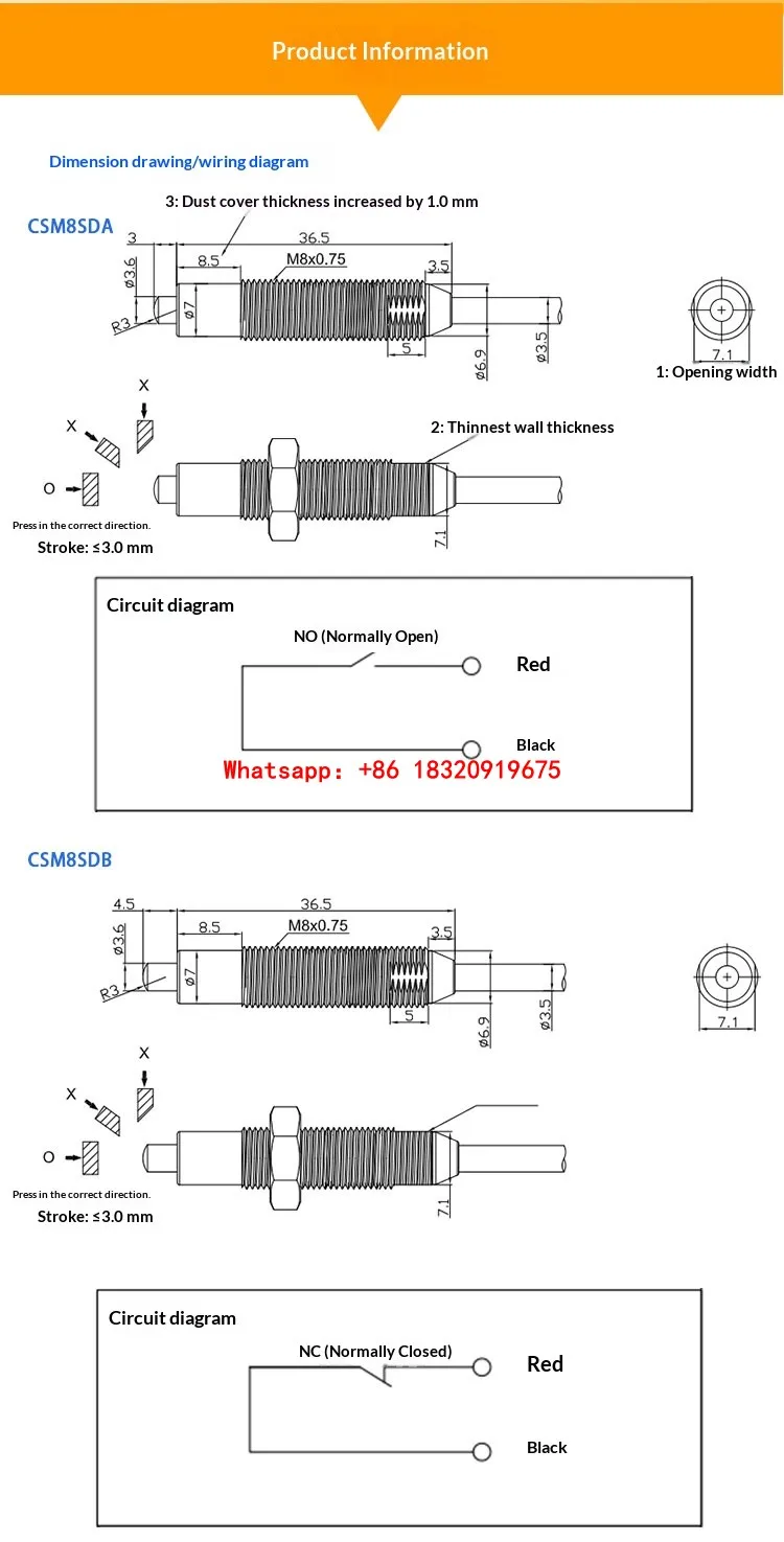 Cyclmotion CNC CSM8SDA/B brake switch motor equipment positioning contact sensor MS087A replacement limit switch