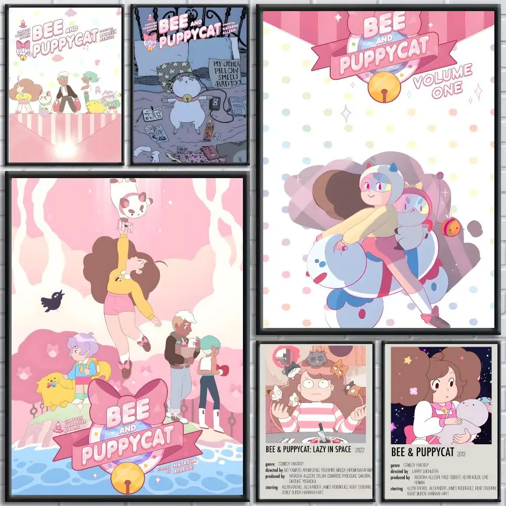 Cartoon Anime B-Bee and PuppyCat Poster Painting Prints Wall Art Picture Film Room Home Bar Cafe Decor Home  Mural
