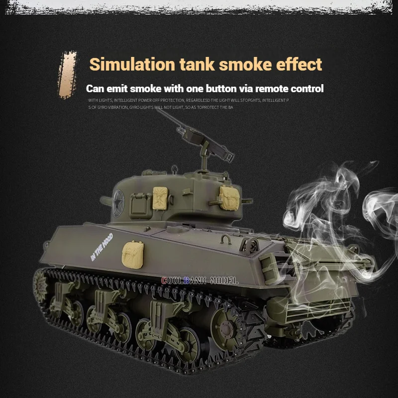 Rc Tank Heng Long 1/16 American M4a3 Sherman Electric Remote Control Tank Model Telescopic Barrel Military Model Holiday Gift