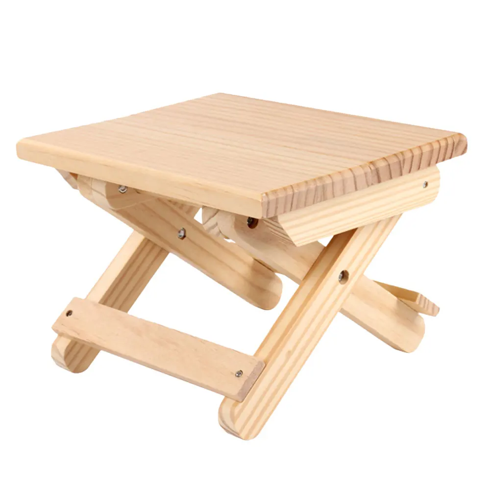 

1Pcs Solid Wood Folding Stool Compact Foldable Design Ideal for Picnic Park Fishing Outdoor Indoor Small Seat Light Yellow