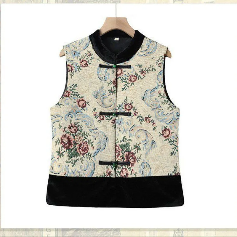 

Chinese Style Vest Women Spring Summer Embroidery Knot Button Jacket Female Sleeveless Short Coat Autumn Vintage Vest New 2026