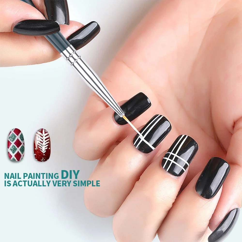 Nailpop dráp kartáč pro manikúra dřevo ovládat gel budovatel dráp umění kartáč kresba pero UV krém na boty malba řezbářský tečkování rozměr 6-12