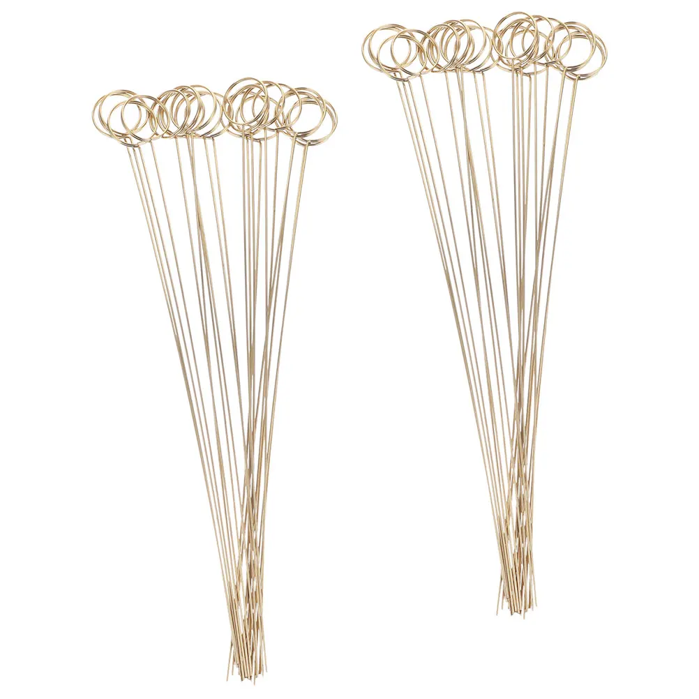 

50pcs Metal Holder Round Floral Picks Floral Card Holder for Arrangement Bride Party Gifts Flower Picks Reusable Safe Clips
