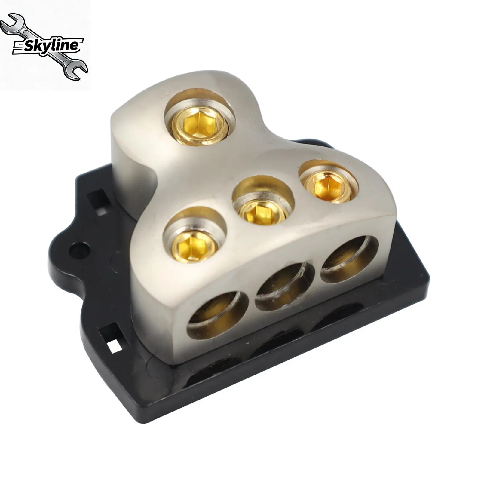 3 Way Power Distribution Block 1x 0 Gauge in 3x 4 Gauge Out for Car Audio Amplifier Splitter Accessories