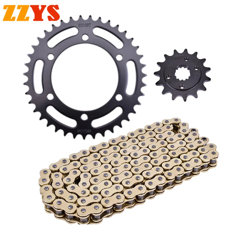 520HO Ring Motorcycle Golden Chain 520 15T 39T Front Rear Sprocket Wheel for Kawasaki GPZ400 R ZX400D ZX400 GPZ400R ZX GPZ 400