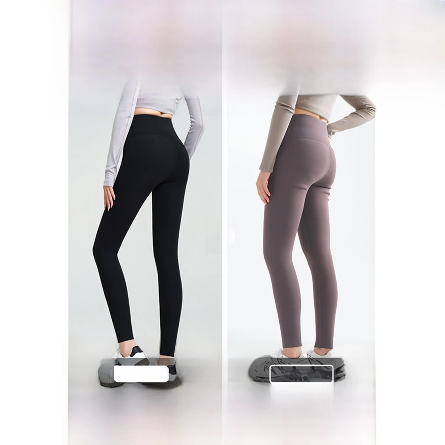 여성용 Fce Lined arkskin 요가 바지 하이 웨이스트 Thi Warm Cotton Sl Inteated 가을 겨울 보팅 바지