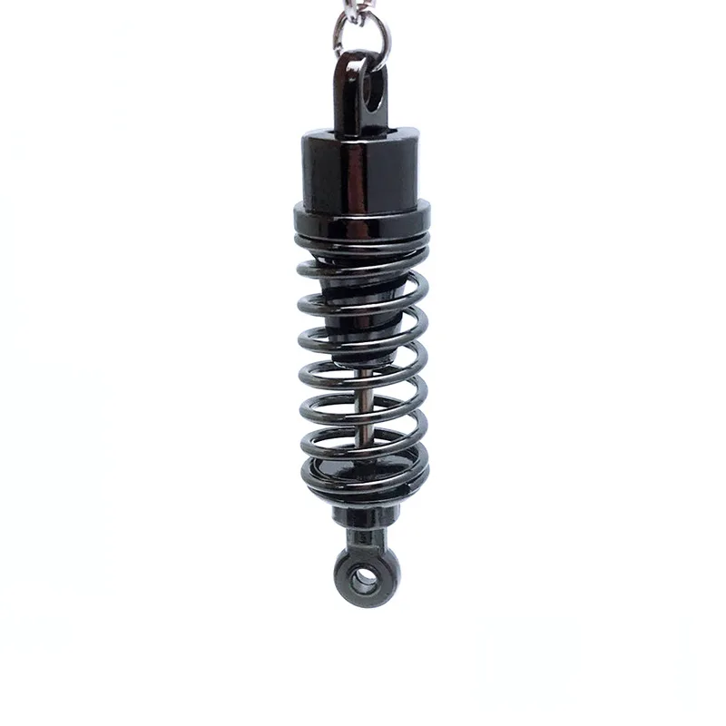 Car Shock Absorber Key Fob Metal Car Modified Telescopic AUTO Shock Absorber Key Pendant Defense Finger Ring