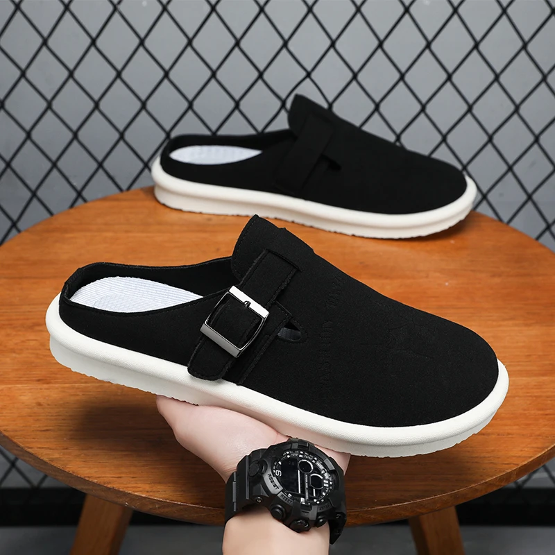 Capispalla da uomo Baotou mezza pantofola 2025 Estate Nuova pantofola pigra alla moda, versatile, traspirante e casual con suola morbida