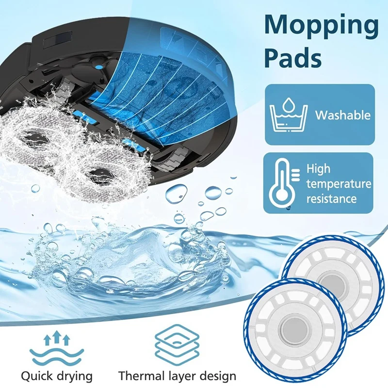 ABMO – supports de vadrouille pour aspirateur Ecovacs Deebot T50 Max/T50 Pro/T50 Omni/T50 Pro Omni/T50 Max Pro Omni, 2 pièces