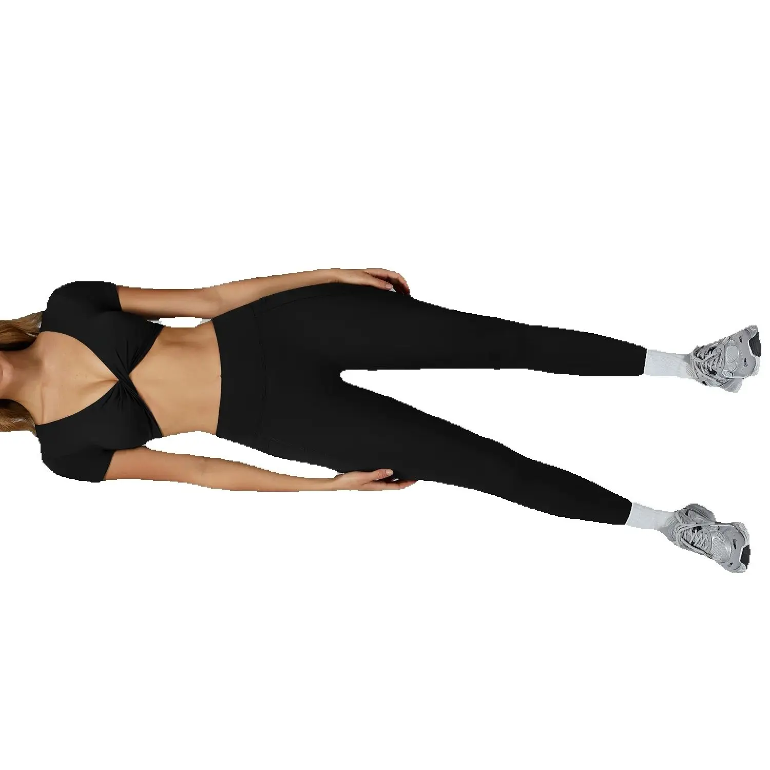 

2-Piece Gym Leggings Sports Set Women Quick-Drying Yoga Suit with Sexy Women Sandals Running and Yoga Training Clothing Gym Set
