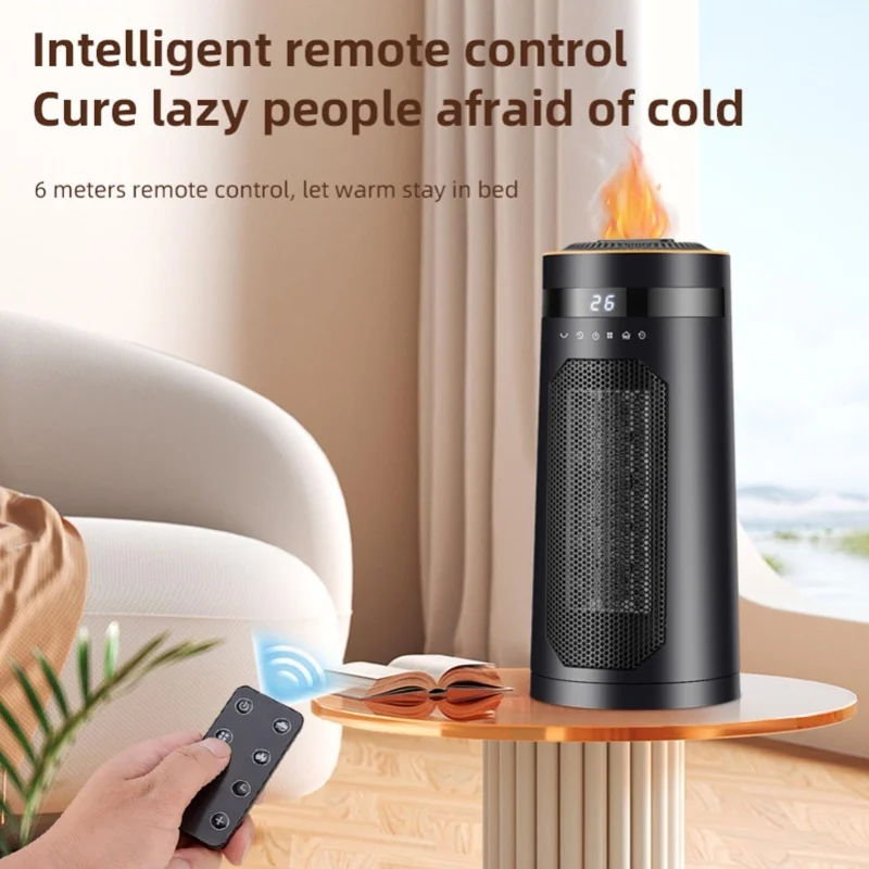 Space Heater 1500W PTC Fast Heating With Humidifier 3D Fire Ambient Light Remote Control 12H Timer Electric Indoor Heater