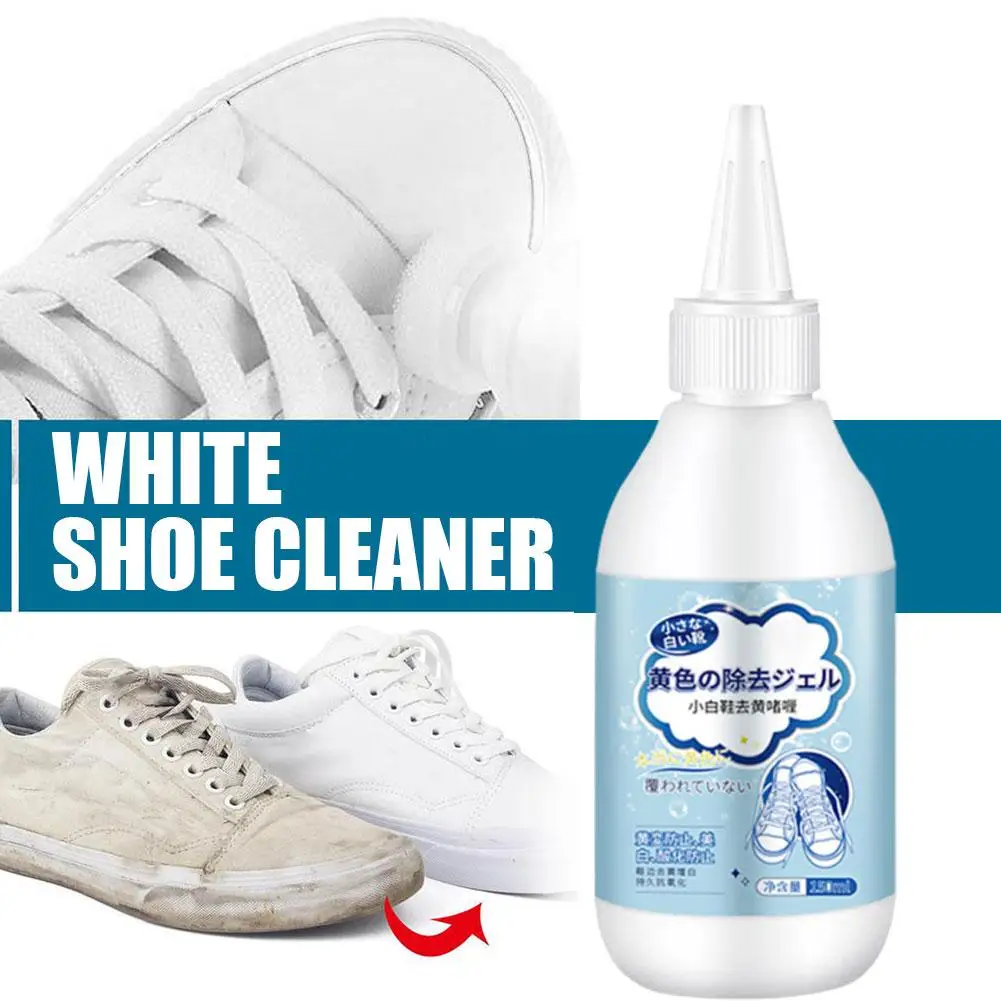 Limpiador de zapatos blanco de 150ml, limpieza, blanqueamiento, reacondicionamiento, oxidación, agentes amarillentos, suministros de manchas, eliminación de manchas para el hogar M7y4