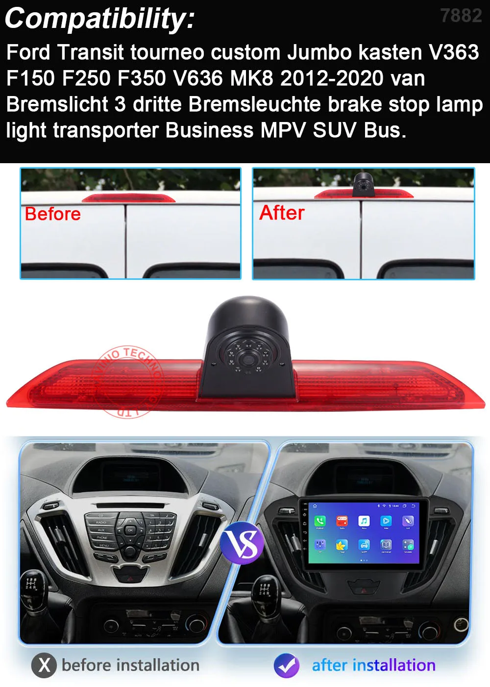 with Carpaly GPS Android Car radio Navigation+HD camera For Ford Transit tourneo custom Jumbo kasten V363 F150 F250 MK8