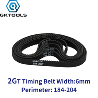 GKTOOLS C-5 3D Printer GT2 6mm 2GT Timing Closed Loop Rubber Belt Length 184 186 188 190 192 194 196 198 200 202 204mm