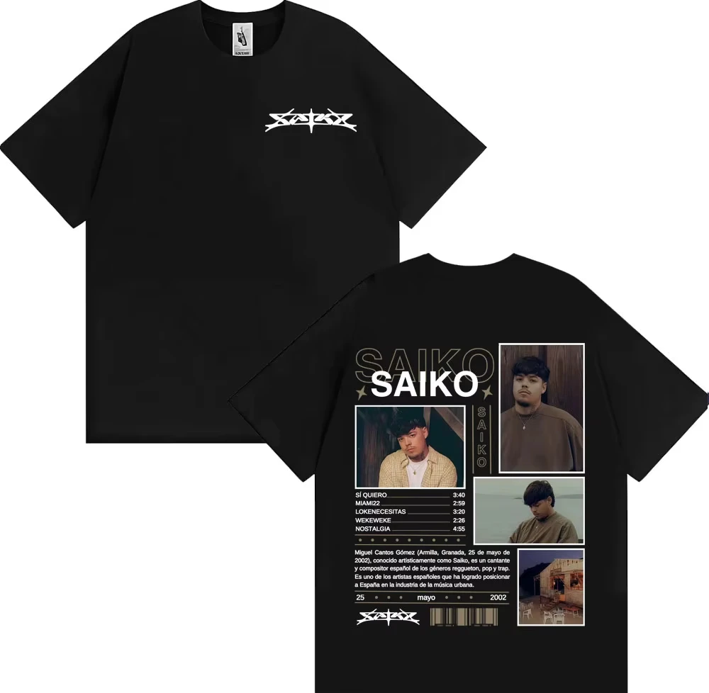 Rapper SAIKO POLARIS Album Tour 2025 Cover T Shirts Men's Clothing Fashion Retro T-shirt Comfort Cotton Short Sleeve Man T Shirt