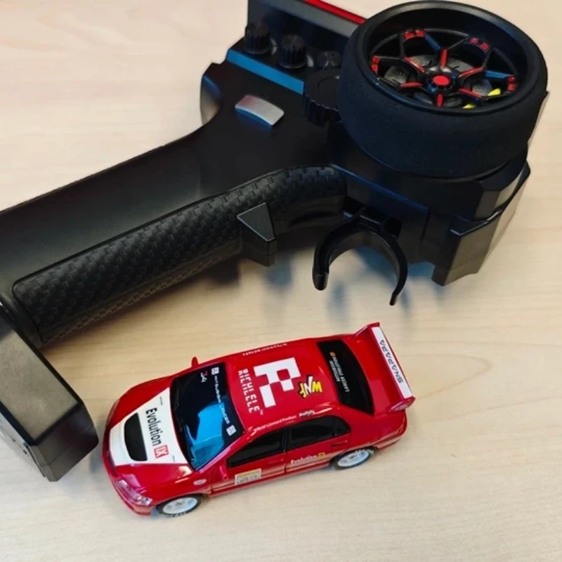 Wenanfeng 1:64 Lancer Evolution IX RC Racing Car Licensed Remote Control Drift Vehicle With Light For Desktop Hobby Collection
