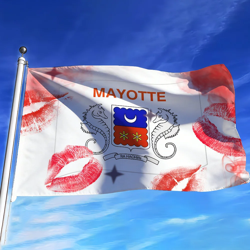 Die Mayotte-Flagge für Schlafzimmer, Wohnzimmer, Bar, Garten, Outdoor, aktive Dekoration, Hintergrund und Konzert