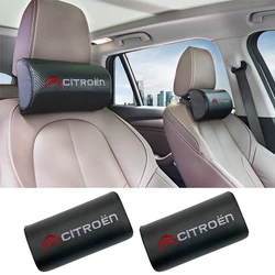 Car Seat Carbon Fiber Soft Headrest Neck Support Pillow Travel Rest Accessories For Citroen C1 C2 C3 C4 C4L VTS C-ELYSEE Celysee